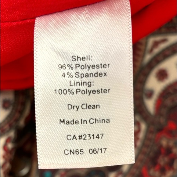 Talbots Red Paisley Button Accent Straight Career Office Skirt Sz 10 0587 - Picture 5 of 6